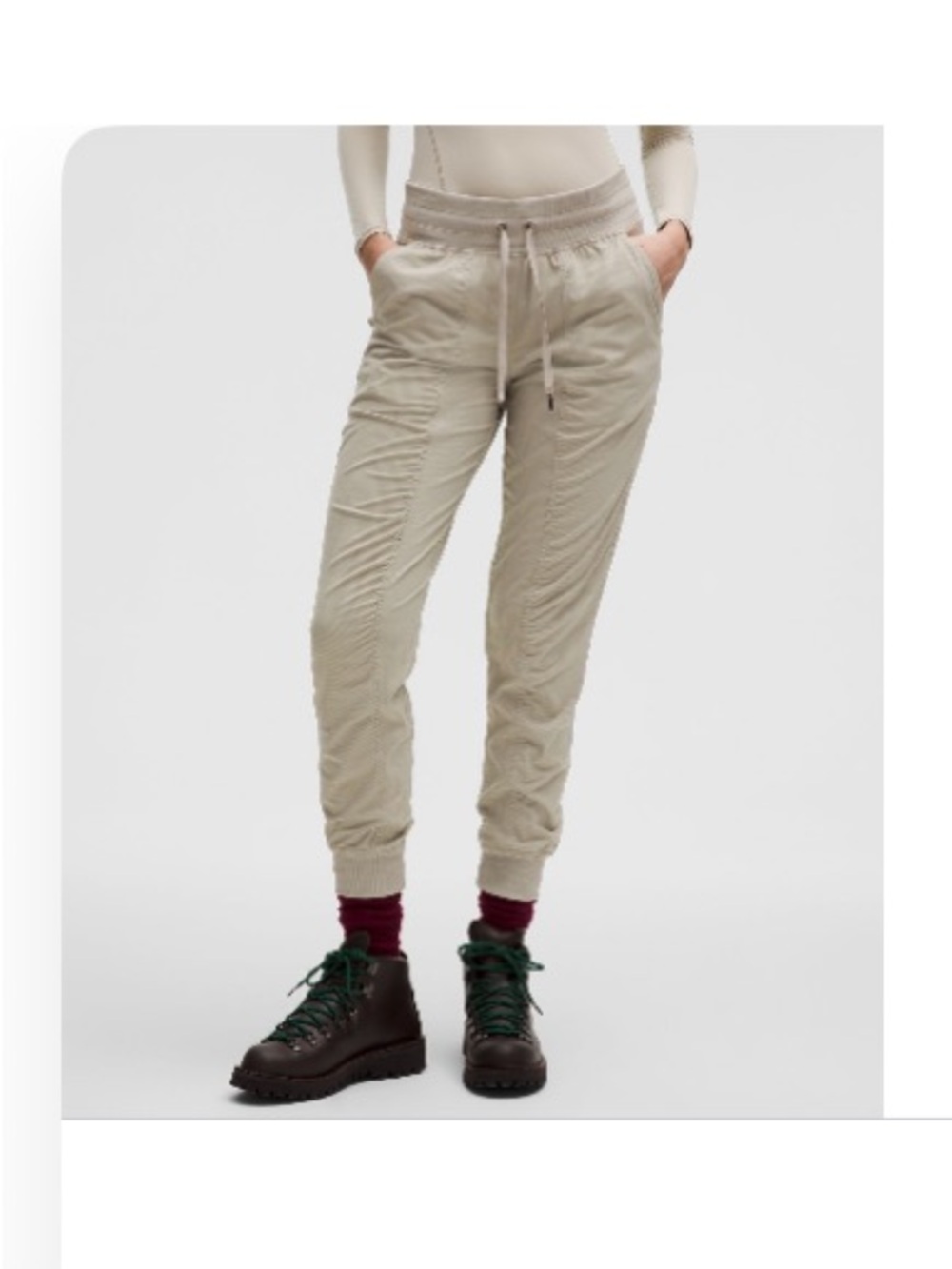 lululemon athletica Beige Mid-Rise Jogger Pants